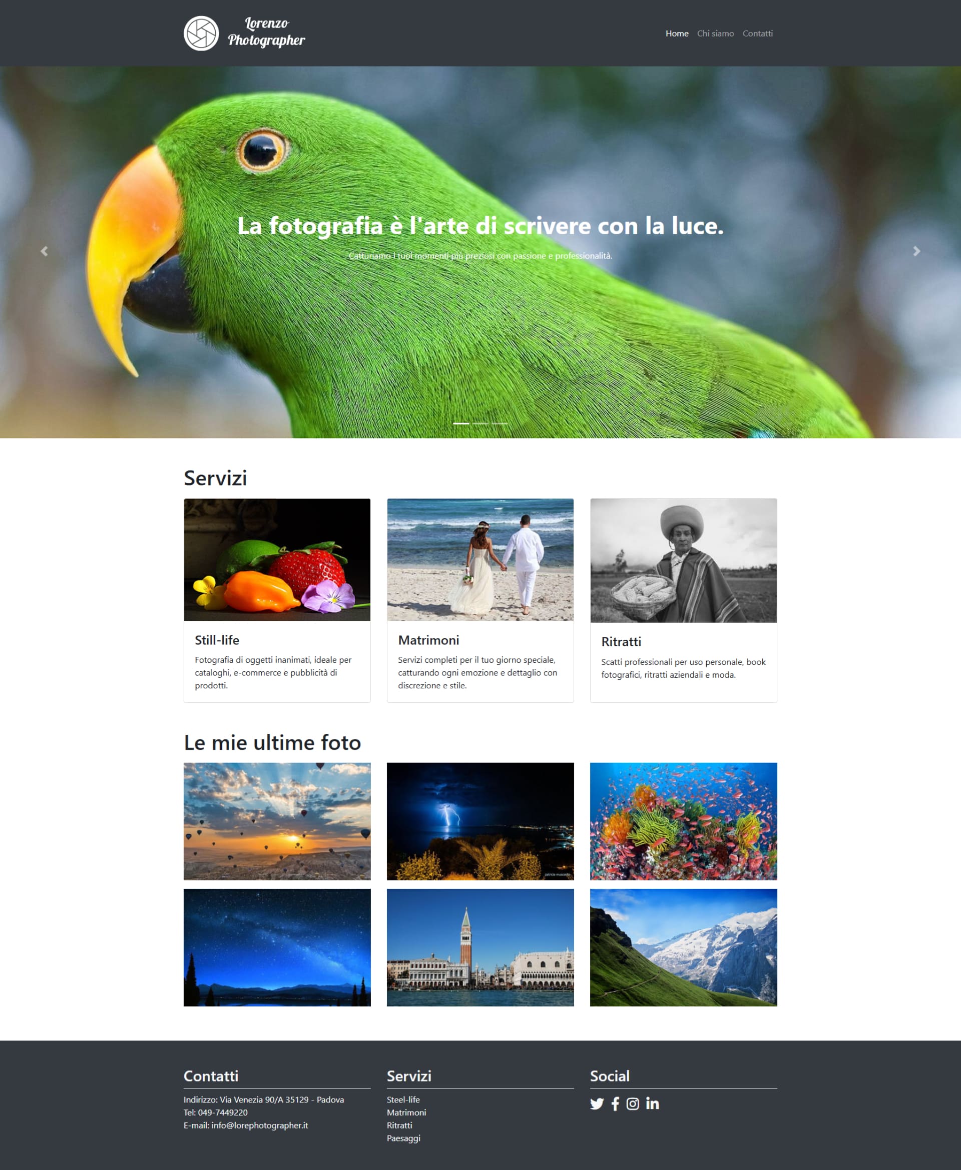 Immagine Sito Web Lorenzo Fotographer